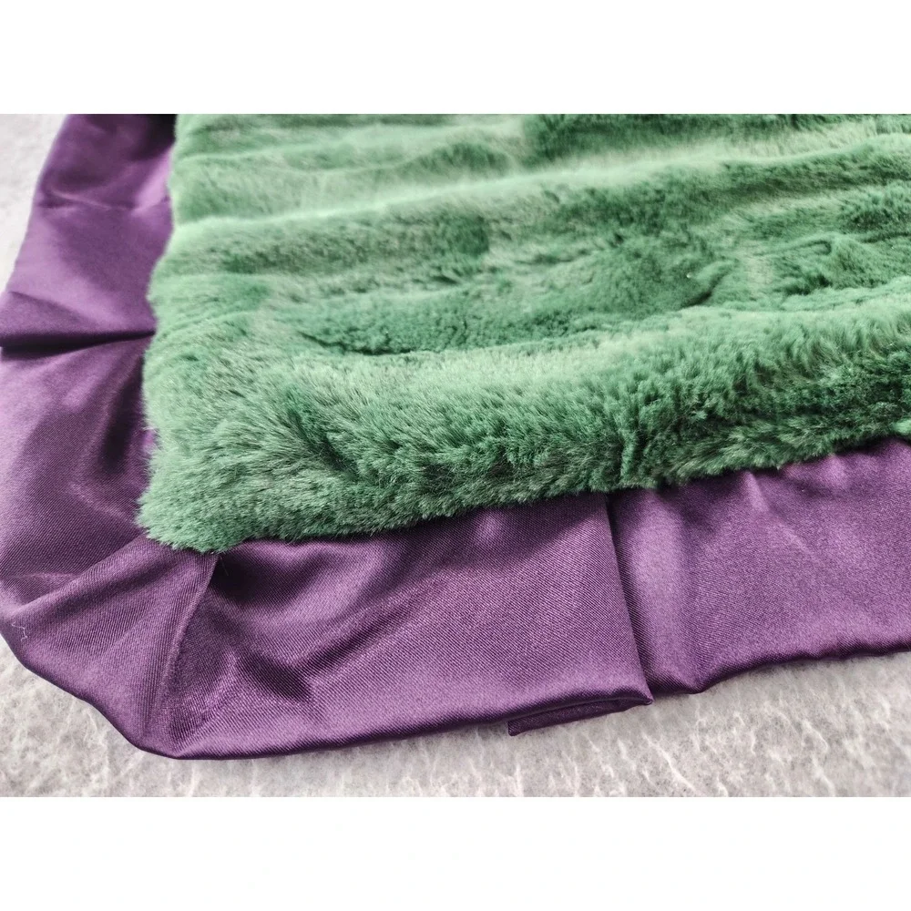 Minky Couture‎ Ultra Plush Mini Baby Security Blanket Purple Satin Trim 20